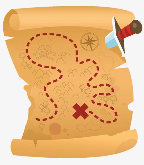 Treasure Hunt Map Illustration, Treasure Hunt Illustration, Knife Png, Treasure Maps For Kids, Treasure Hunt Map, Ancient Treasure, Map Png, Ancient Map, Map Games