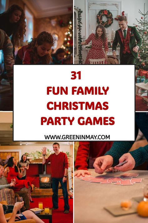 Make your holiday celebrations unforgettable with our list of 31 top Christmas party games! Find the perfect mix of Christmas party games for kids and Christmas party games for adults to keep everyone entertained and in the festive spirit. Christmas Adult Activities, Christmas Family Reunion Ideas, Couples Christmas Party Games, Christmas Drawing Game Paper Plates, Competitive Christmas Games, Fun Group Christmas Games, Christmas Party Activity Ideas, Girls Christmas Party Games, Office Christmas Party Games For Groups