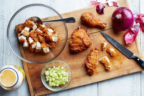 Leftover Fried Chicken Recipes, Leftover Fried Chicken, Over Fried Chicken, Fried Chicken Salads, Epicurious Recipes, Fried Chicken Legs, Chicken Strip Recipes, Fried Chicken Strips, Chicken Salads