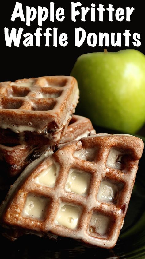 Apple Fritter Waffle Donuts Recipe | Apple Fritter Wonuts Waffle Donut Recipe, Waffle Donuts, Waffle Iron Recipes, Waffle Maker Recipes, Apple Fritter, Fall Brunch, Donuts Recipe, Apple Fritters, Think Food