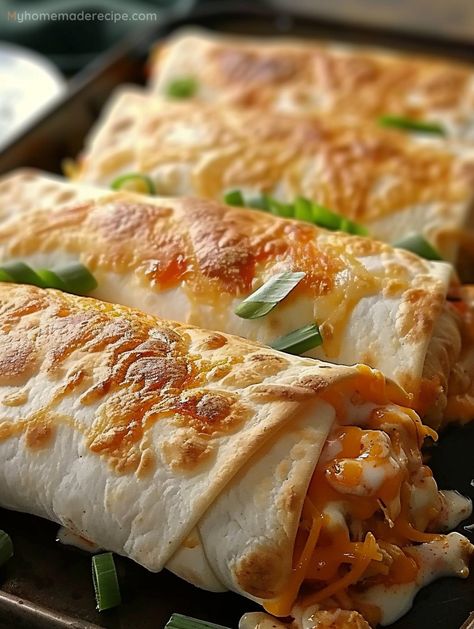 Bake Chicken Chimichangas, Mexican Baked Dishes, Chicken Chimichanga Recipe Baked, Dinner With Tortilla Wraps, Baked Chicken Tortillas, Tortilla And Chicken Recipes, Healthy Chimichanga Recipe, Chicken Cassidilla Recipe, Baked Chicken Burrito Recipe