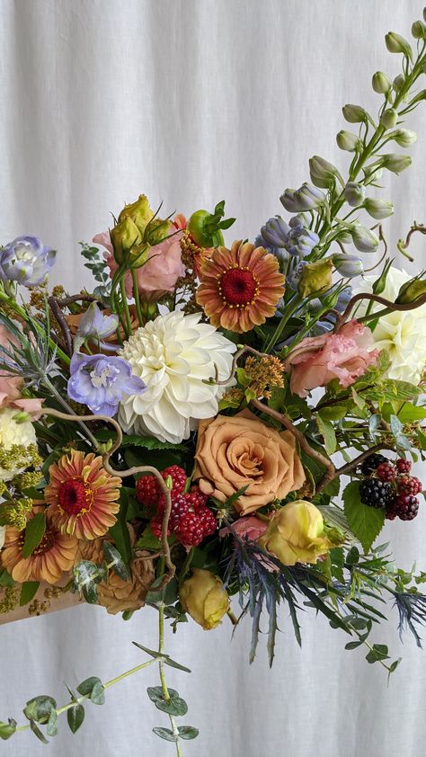 Early October Wedding Flowers, British Spring Wedding Flowers, Early Fall Floral Arrangements, Earth Tone Wildflower Bouquet, Muted Colorful Wedding Flowers, Bridal Bouquet Late Summer, Colorful Winter Bouquet, Fall Mountain Wedding Flowers, Late Summer Wedding Decor