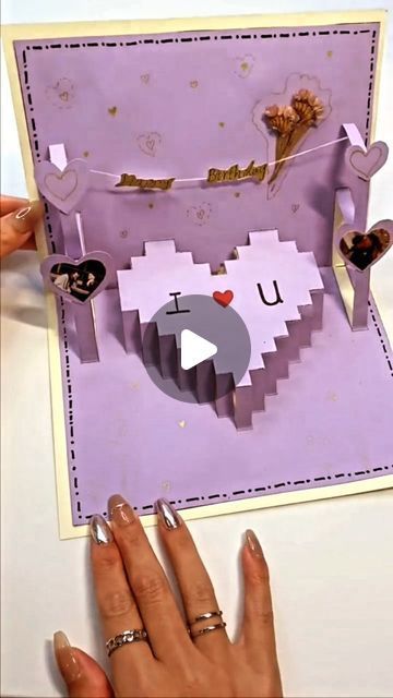 Sending love in every dimension with this 3D-vibe, designer greeting card! Perfect for celebrating with friends and loved ones. ✨💳 �... | Instagram Diy Cards For Friends Birthday, Birthday Card For Best Friend Handmade, Diy Birthday Card Best Friend, 3d Greeting Cards, Cute Diy Birthday Cards For Bff, 3d Greeting Cards Handmade, Birthday Card Ideas For Friends Creative Paper Crafts, 3d Birthday Cards Diy, Birthday Card Ideas For Friends Handmade