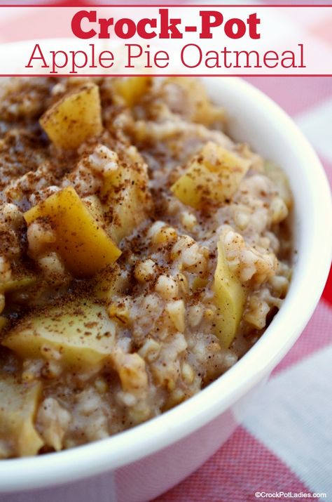 Slow Cooker Gluten Free, Crockpot Oatmeal, Apple Pie Oatmeal, Breakfast Crockpot Recipes, Low Cholesterol Recipes, Crock Pot Recipes, Crockpot Breakfast, Oatmeal Recipe, Low Sodium Recipes