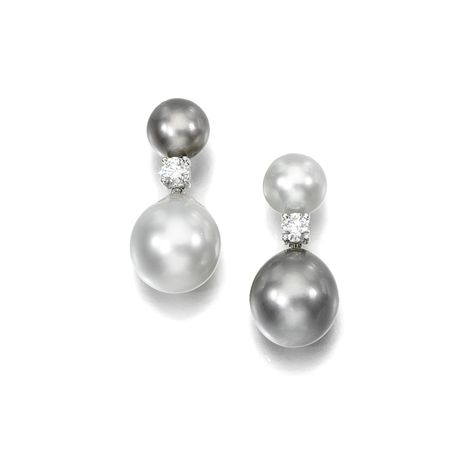 Grey Diamond Earrings, Pearl And Diamond Pendant, Tahitian Pearls Jewelry, Grey Earrings, Grey Pearl Earrings, Fine Pearl Jewelry, Large Pearl Earrings, Pearl And Diamond Earrings, Classy Jewelry