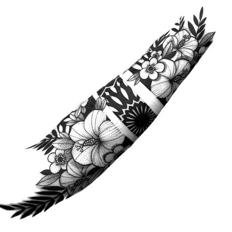 Half Sleeve Tattoos Drawings, Forearm Band Tattoos, Muster Tattoos, Floral Tattoo Sleeve, Arm Band Tattoo, Hand Tattoos For Guys, Band Tattoo, Tattoo Sleeve Designs, Tattoo Design Drawings