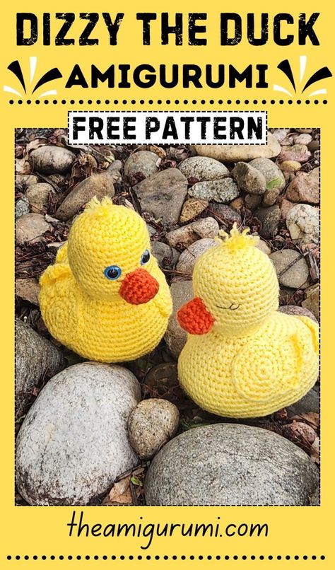 Dizzy The Duck Duck Crochet Pattern Free, Crochet Duck Pattern Free, Duck Crochet Pattern, Crochet Monkey Pattern, Duck Crochet, Animal Plushies, Crochet Duck, Crochet Ornament Patterns, Crochet Monkey