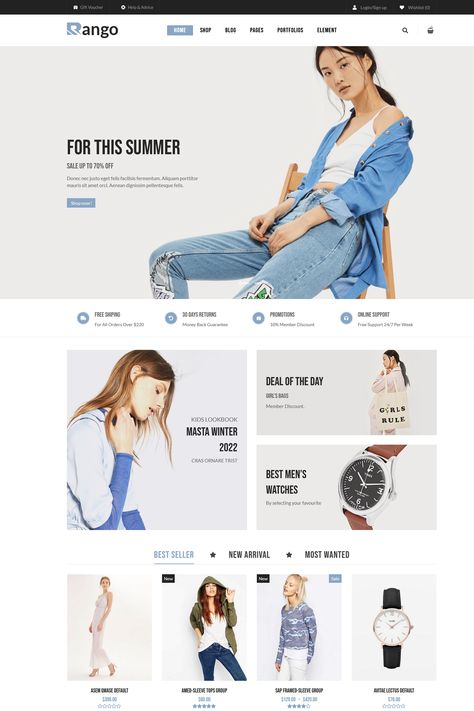 The "Rango - Fashion Responsive WooCommerce WordPress Theme" is a stylish and versatile WordPress theme designed for fashion-related businesses, including clothing stores, fashion boutiques, and online fashion retailers. This theme provides a wide range of features and customization options tailored to the needs of the fashion industry, allowing you to showcase your products and create a visually appealing online store. Fashion Store Website Design, Tshirt Website Design, Clothing Brand Website Design, Clothing Web Design, Clothing Website Design, Online Store Web Design, Clothing Store Website, Boutique Website Design, Typographie Design