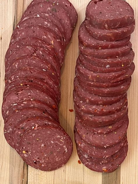 How to make smoked venison summer sausage - Ninnescah Made Summer Sausage Recipes Venison, Smoked Venison Summer Sausage, Turkey Summer Sausage Recipes, Smoked Venison Tenderloin, Homemade Summer Sausage Recipes, Smoked Summer Sausage Recipes, Venison Summer Sausage Recipe Smoked, Venison Salami Recipe, Venison Sausage Recipe