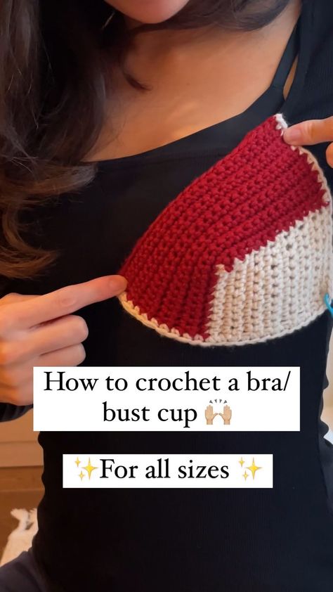 Full video on my YouTube ♥️ save this for your next project 🫶🏻 How to crochet a bust cup! Here is a quick tutorial on how I like to… | Instagram Crochet Push Up Bra Pattern, Crochet Bustier Pattern, Bra Cup Crochet Pattern, How To Crochet A Bra Cup, Crochet Bra Cup Pattern Free, Crochet Bra Cup, Free Crochet Tutorials, Crochet Bra Pattern, Crochet Bra