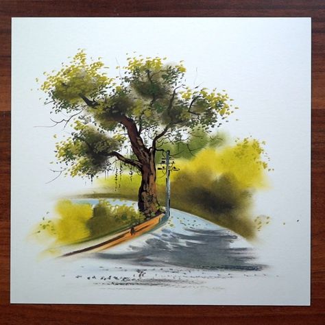 Morning Drizzle - Simple easy oil pastel drawing😍 | Facebook Morning Drizzle Oil Pastel, Simple Oil Pastel Art, Pastel Art Painting, Landscape Drawing Easy, Oil Pastel Landscape, Mini Landscape, Oil Pastel Paintings, Pastel Paintings, Pastel Landscape