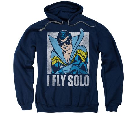 Nightwing dc comics hoodie sweatshirt fly solo navy blue adult hoody Dr Fate, Merch Hoodie, Water Powers, Navy Hoodie, Dc Comic, Aquaman, Nightwing, Hoodie Design, Unisex Design