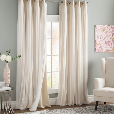 A set of blackout curtains that aren't only effective but they're fashionable too! These curtains tie any room together in moments, and they'll add that much-needed privacy you've been seeking. Glamor Bedroom, Ideas Armario, Vinyl Wall Panels, Color Room, Smart Tiles, Living Room Decor Curtains, Floral Room, Custom Drapes, Decor Pillows