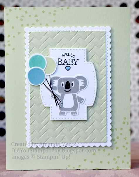 Bonanza Buddies Stampin Up Cards, Stampin Up Baby Boy Cards, Baby Cards Stampin Up Ideas, Stampin Up Baby Shower Cards, Baby Card Ideas, Birthday Buddies, Stampin Up Baby Cards, Baby Cards Handmade, Baby Boy Cards