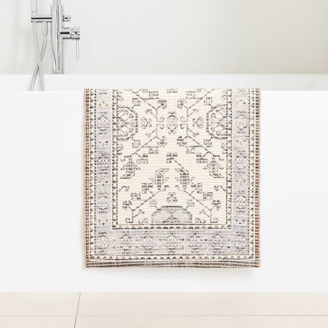 Heirloom Bath Mat | West Elm Large Bathroom Rug Ideas, Bath Rug Ideas, Bathroom With Rug, Bathroom Rugs Ideas Master, Master Bath Rugs, Bath Mats Bathroom Ideas, Bath Mat Runner, Large Bathroom Rugs, Bathroom Runner