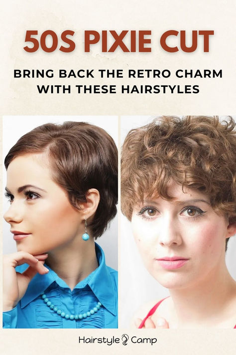 50s Pixie Cut 50s Womens Hairstyles Short, 50s Pixie Haircut, Short Hair 50s, Elegant Pixie Cut, Retro Short Hairstyles, 1950s Short Hair, Elegant Pixie Hairstyles, Vintage Pixie Cut, Signature Hairstyles