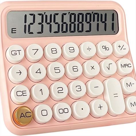 Pink Office Supplies for Women, Benkaim Aesthetic Cute Desk Accessories, Desk Calculator, Basic Standard Calculator, Large LCD Display Big Button Calculator for School, Home & Business Use Clean Aesthetic Home, Beige Office, Pink Office Supplies, Aesthetic Home Office, Mechanical Calculator, Cute Desk Accessories, Retro Typewriter, Aesthetic Desk, Pink Office