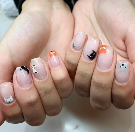 Cat Nail Designs, Cat Nail Art, Cat Nail, Hello Nails, Summery Nails, Polygel Nails, Animal Nails, Really Cute Nails, Cat Nails