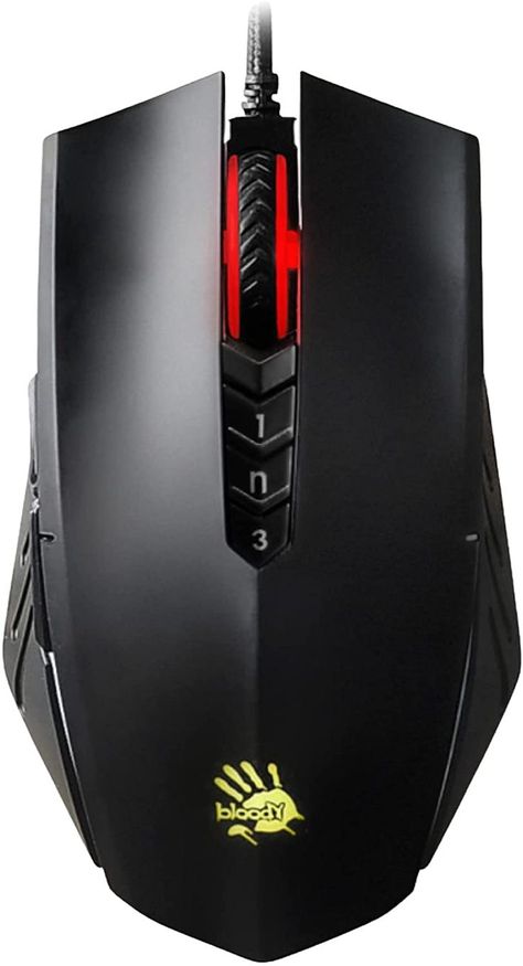 Bloody A70x Optical Gaming Mouse with Light Strike (LK) Switch & Scroll - Fully Programmable and Advance Macros (A70x-MatteBlack) Red Beam, Amazon Purchases, Cracked Screen, Rgb Led Lights, Gaming Setup, Rgb Led, Ergonomics Design, Logitech, Gaming Mouse