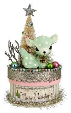 Kitsch Animals, Vintage Inspired Christmas Decor, Christmas Kisses, Crafts 2023, Christmas Decor Vintage, Pastel Turquoise, Vintage Christmas Crafts, Kitsch Vintage, Bethany Lowe Designs