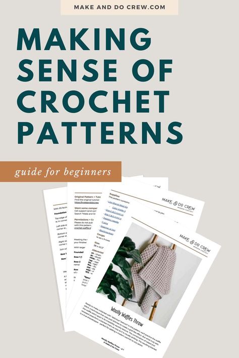 Want to learn how to read crochet patterns? This guide on crochet pattern reading from Make and Do Crew will help you. From understanding crochet symbols and abbreviations to learning essential crochet terms, we've got all the tips and tricks you need to get started. Check out our crochet 101 guide and handy symbols chart to make your crochet journey a breeze. Visit our blog now for more crochet tips and free patterns for beginners. Written Crochet Patterns, Start Crochet, Easy Beginner Crochet Patterns, Easy Crochet Slippers, Beginner Crochet Patterns, Make And Do Crew, Crochet 101, Quick Crochet Projects, Crochet Beginner