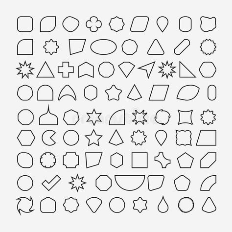 Geometric Shapes Jewellery, Basic Shapes Illustration, Doodle Shapes Simple, Circle Shapes Design, Geometric Doodles Simple, Doodle Beginner, Angle Sketch, Simple Shapes Drawing, Shapes For Drawing