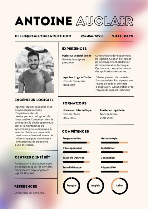 Marketing Cv Examples, Cv Design Creative Unique, Aesthetic Cv, Cv Original Design, Cv Models, Photographer Resume, Curriculum Vitae Design, Cv Original, It Cv