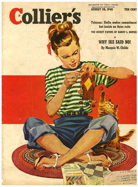 Knit Art, Retro Pin Up, 캐릭터 드로잉, Knitting Magazine, Vintage Knitting Patterns, Illustration Vintage, Norman Rockwell, Vintage Magazines, Vintage Magazine