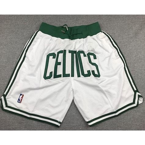 Boston Celtics Just Don Shorts White  FEATURES:  Keep comfortable and look shape when you go in for a layup or watch the Boston Celtics games. This Boston Celtics Shorts with the White colors will help you achieve that goal effortlessly!  NBA Basketball shorts  Boston Celtics Shorts White “The Celtics ” embroidered. Lampo zippers.  Rib welt pockets at side  Rib welt pockets at back  Just Don embroidered Boston Celtics Shorts, Uniforms Ideas, Nba Basketball Shorts, Boston Celtics Logo, Celtics Basketball, Kids Uniforms, Retro Pants, Allen Iverson, Larry Bird