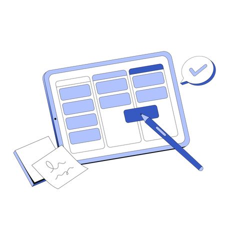 Schedule Illustration, Project Manager Illustration, Project Management Illustration, Automation Illustration, Multi Tasking Illustration, Supply Chain Management Illustration, Task Prioritization, Planning Board, Kanban Board