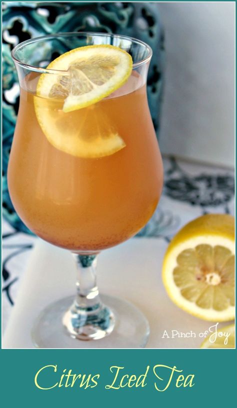 Citrus Iced Tea Citrus Tea Recipe, Citrus Tea, Cold Drinks Recipes, Lemonade Punch, Holiday Punch, Orange Drinks, Iced Tea Recipes, Punch Recipe, Summer Stuff