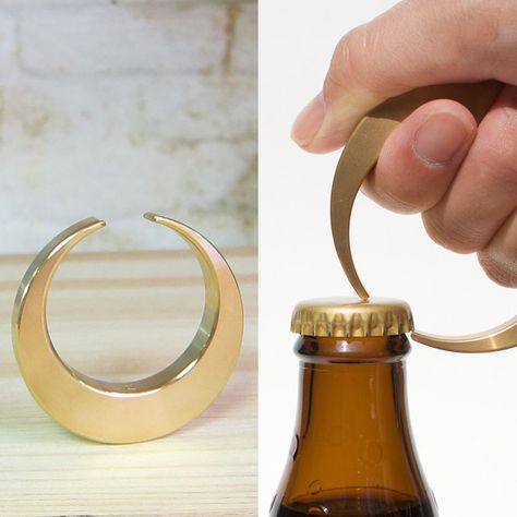 Cute Bottle Opener, Gold Bottle Opener, Bottle Opener Design, Brass Bottle Opener, Edc Gadgets, Interior Desig, Cocktail Set, Chunky Hoop Earrings, Beer Opener