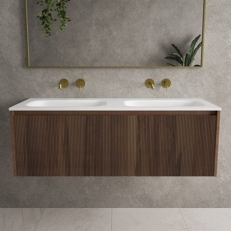 Double Vanity Unit Bathroom Uk, Ensuite Bathroom Ideas Master Bedrooms Double Sinks, Toilet And Sink Vanity Unit, Dual Sink Bathroom Vanity, Bathroom Wood Vanity, Bathroom Double Vanity, Vanity Unit Bathroom, Walnut Bathroom Vanity, Wooden Vanity Unit