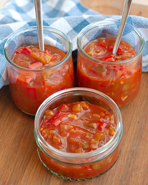 Pepper Tomato Sauce, Canning Salsa, Confort Food, Okra, Bell Pepper, Bbq Recipes, Vegetable Dishes, Diy Food, Tomato Sauce