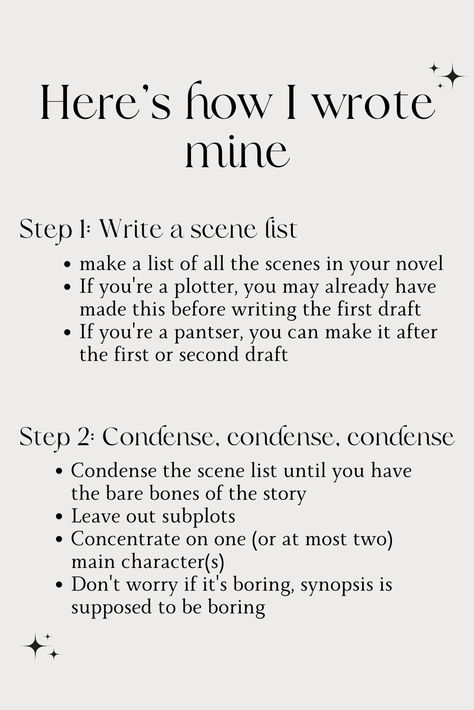 Struggling to write a synopsis for your novel? If you're planning to traditionally publish your novel, you need a synopsis when you query for an agent, but synopsis can also be a helpful tool for an indie author planning to self-publish. Swipe through the carousel to read my tips for writing a novel synopsis and the template I used for the synopsis of my current writing project. Writing A Synopsis, Novel Writing Timeline, How To Write A Synopsis, Story Writing Planning Sheet, How To Write A Novel Outline, Chapter Outline Template Writing Tips, Writing Chapter Outline, Steps To Writing A Novel, Novel Writing Schedule