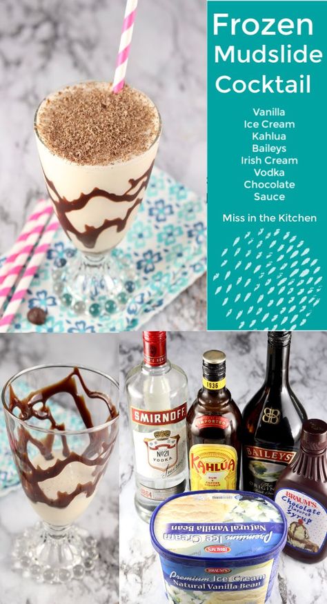 Mudslide Recipe Alcohol, Boozy Milkshake Recipes, Alcoholic Milkshake, Frozen Drinks Alcohol, Ice Cream Cocktails, Boozy Milkshake, Baileys Recipes, Make Dessert, Ice Cream Drinks