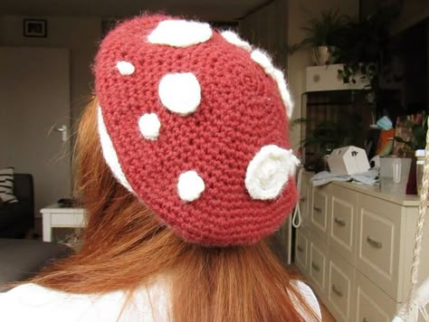 Mushroom Hat Pattern, Crochet Mushroom Hat, Hat Pattern Crochet, Easy Crochet Hat, Mushroom Hat, Hat Patterns Free, Crochet Mushroom, Diy Vetement, Backpack Pattern