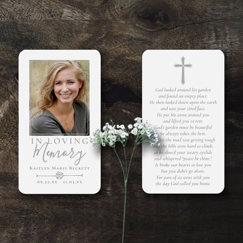 Simple Custom Photo Holy Cross Memorial Cards Cards To Make, Memorial Cards, Praying Hands, Holy Cross, Candles Crafts, Memorial Keepsakes, Prayer Cards, Free Birthday Invitation Templates, Sympathy Cards