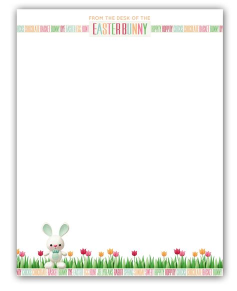 Easter Bunny Stationary | Free Printable Easter Bunny Letter Template, Easter Bunny Notes Free Printable, Letter From Easter Bunny Free Printable, Bunny Printables, Easter Bunny Cartoon, Easter Bunny Letter, Easter Bunny Template, Easter Gift For Adults, Arbonne Recipes