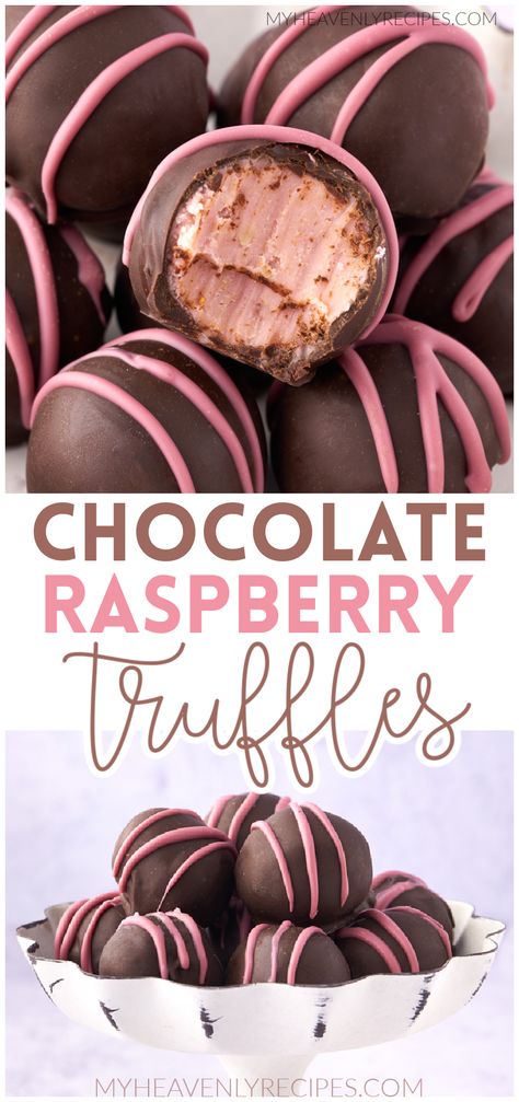 Pink Truffles Recipe, Valentines Raspberry Desserts, Raspberry Filled Chocolate Bites, Valentines Bakes For Kids, Raspberry Candy Filling, Chocolate Raspberry Filling, Valentines Chocolate Desserts, Homemade Chocolates For Valentines Day, Diy Valentine Chocolates