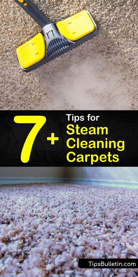 Learn the best tips and recipes for how to steam clean carpet. Treat your carpet fibers to a vacation from dirt and grime, using cleaners like laundry detergent, vinegar, and orange peels. Prep carpeting by vacuuming before the cleaning process and loosen up the fibers. #steam #clean #carpet Homemade Carpet Cleaning Solution, Carpet Steam Cleaner, Cleaning Carpets, Carpet Cleaning Recipes, Diy Household Cleaners, Steam Clean Carpet, Clean Carpet, Carpet Cleaning Hacks, Cleaner Recipes