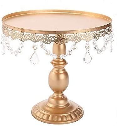 Antique Cake Stands with Crystals Hanging Bead, Round Metal Plate Holder for Dessert Cupcake|Ideal for Wedding Birthday Party Cakes Pedestal Display Stand (Gold, L) : Amazon.co.uk: Business, Industry & Science Square Cupcake Stand, Gold Cupcake Stand, Cupcake Vintage, Wedding Plate Setting, Antique Cake Stands, Cookie Display, Cupcake Stand Wedding, Gold Cake Stand, Metal Cake Stand