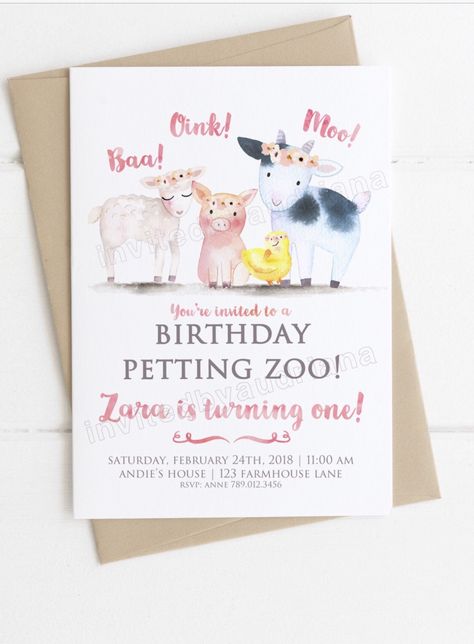 First Birthday Petting Zoo Theme, Petting Zoo First Birthday Party, Petting Zoo 1st Birthday Party, Farm Animal Birthday Party Invitations, Petting Zoo Birthday Party Invitations, Petting Zoo Invitations, Farm Animals Birthday Party Invitations, Petting Zoo Birthday Party, Petting Zoo Birthday