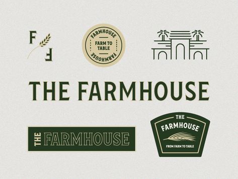 Farmhouse Identity II by Tim Praetzel on Dribbble Farm To Table Restaurant Branding, Farmhouse Logo Design, Farm To Table Logo, Farmhouse Branding, Farmhouse 2023, Shelby Thomas, Farmhouse Logo, Meat Packaging, Rustic Logo Design