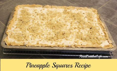 Pineapple Squares Old Fashion, Pineapple Squares Recipe, Temple Food, Sweet Slices, Pineapple Squares, Pineapple Dessert, Pineapple Pie, Pineapple Dessert Recipes, Creamy Frosting