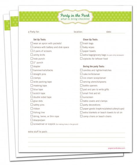 Free printable party in the park checklist by paper & cake Party At Park, Party In The Park, Shark Birthday Cakes, Birthday Party Checklist, Bubble Guppies Birthday Party, Birthday Party At Park, Park Party, Diy Carnival, Bubble Guppies Birthday