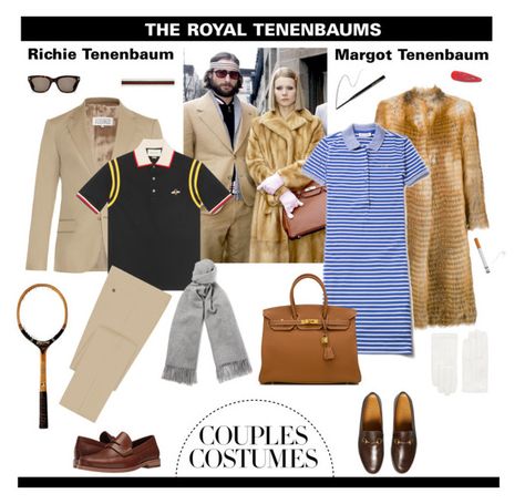 "Couples Costumes: The Royal Tenenbaums" by fashion-bite ❤ liked on Polyvore featuring Maison Margiela, Tom Ford, Gucci, Acne Studios, Liska, Spalding, Lacoste, HermÃ¨s, RED Valentino and Coach Margot Royal Tenenbaums Costume, The Royal Tenenbaums Costume, Royal Tenenbaums Costume, Wes Anderson Women, Margot Tenenbaum Costume, Skinhead Style, Movie Character Outfits, Margot Tenenbaum, Wes Anderson Style