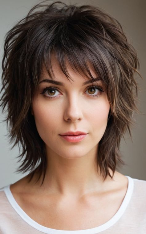 19 Stylish Razor Cut Hairstyles To Effortlessly Rock - Best Review Short Choppy Layered Haircuts, Choppy Shag Hairstyles Medium, Big Hairstyles, Razor Cut Hairstyles, Razor Cut Bob, Razor Cuts, Razor Cut Hair, Razored Haircuts, Rocker Hair