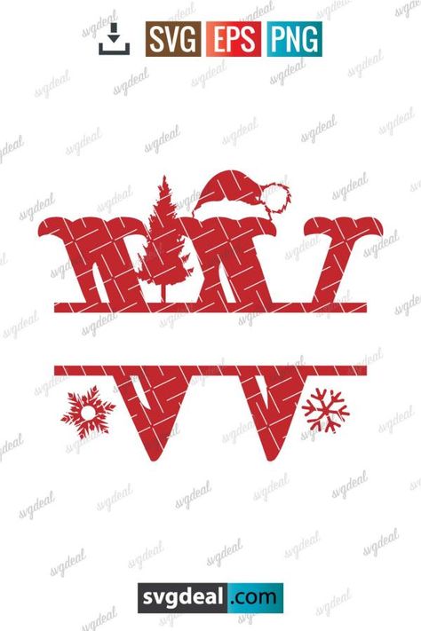 Letter W Christmas Split Letter Svg W Monogram, Split Monogram, Free Lettering, Letter W, Start Now, Personal Project, File Free, Svg Free Files, Free Christmas