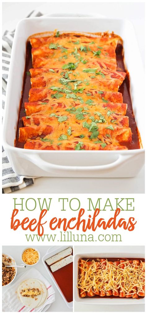 Shredded Beef Enchiladas Made with Just 6 ingredients! This easy dinner idea is a crowd pleaser and is filled with corn, beef, green chiles, cheese and covered in red sauce. #shreddedbeefenchiladas #beefenchiladas #enchiladas #enchiladarecipe #beef Taco Snacks, Enchiladas With Red Sauce, Roast Ideas, Leftover Roast Beef Recipes, Shredded Beef Enchiladas, Leftover Roast Beef, Frugal Cooking, Corn Beef, Leftover Beef